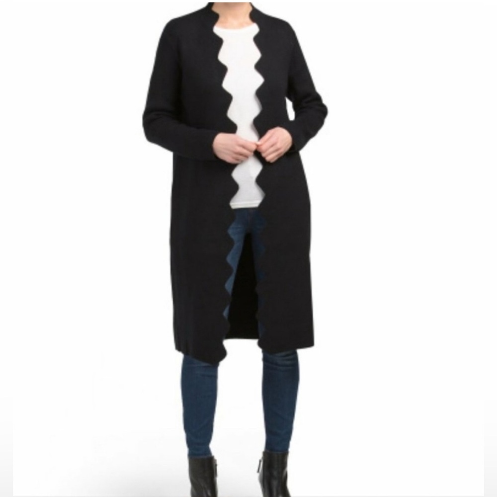 Maxsport scalloped trim long cardigan